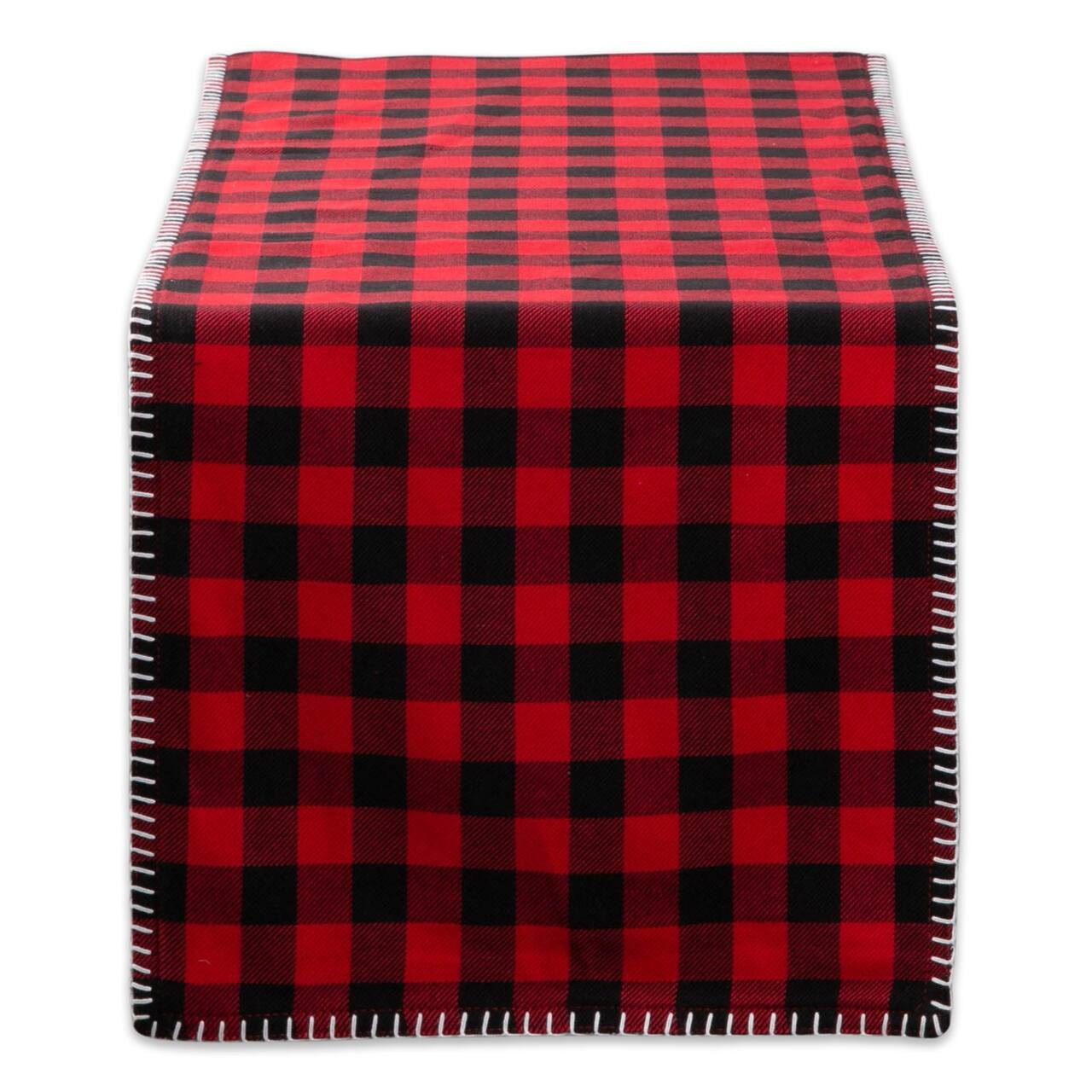 DII® 72" Christmas Buffalo Check with Embroidery Table Runner